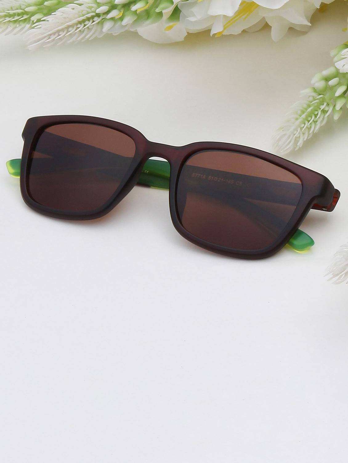ted smith unisex aesthetic-brat brown sports sunglasses with polarized lens - 21998740 -  Zoom Image - 0