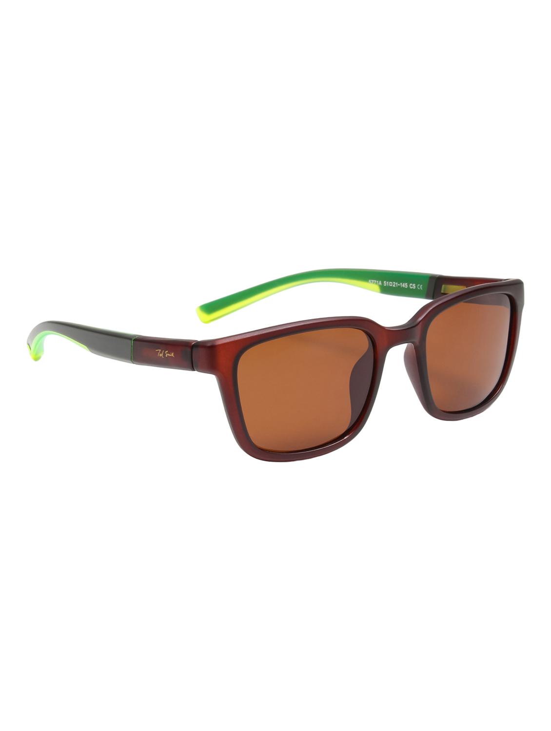 ted smith unisex aesthetic-brat brown sports sunglasses with polarized lens - 21998740 - Standard Image - 3