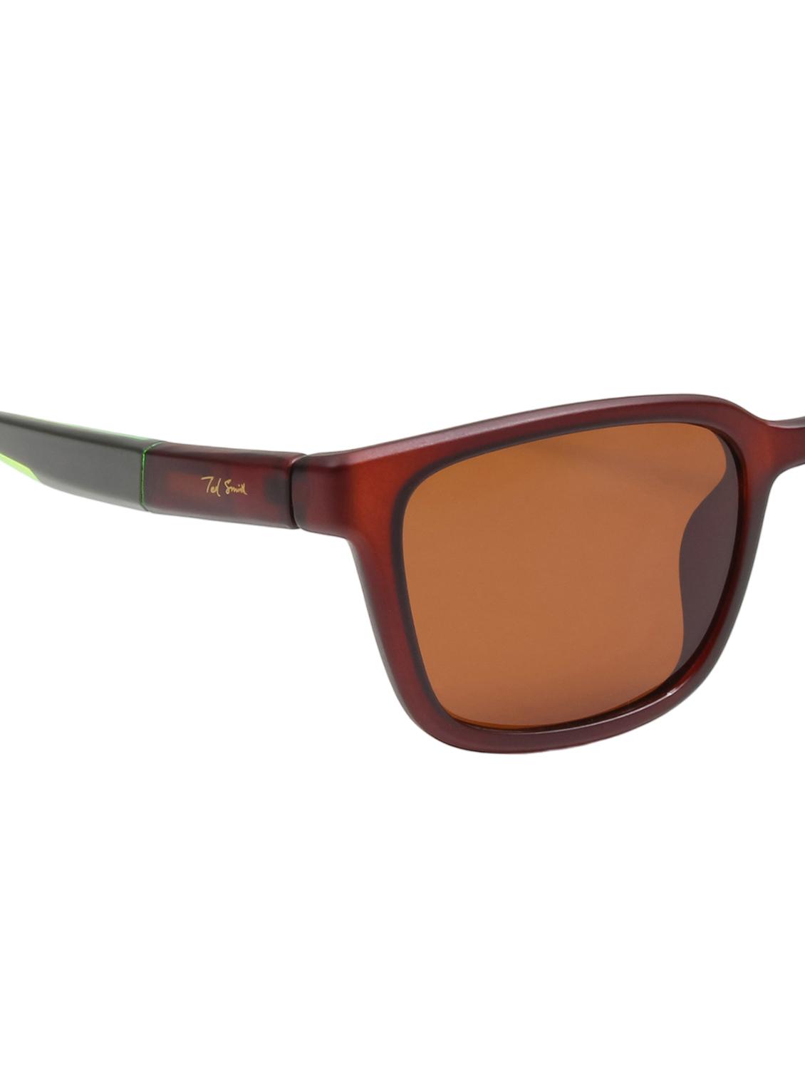 ted smith unisex aesthetic-brat brown sports sunglasses with polarized lens - 21998740 - Standard Image - 5