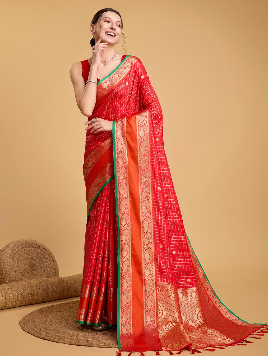 women self design banarasi saree with blouse - 21998772 -  Zoom Image - 0
