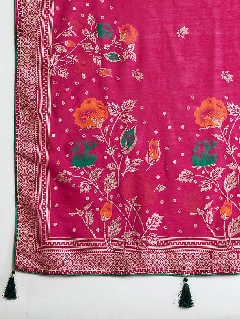 women floral printed saree with blouse - 21998776 -  Standard Image - 3