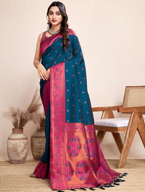 women self design bordered saree with blouse - 21998789 -  Standard Image - 0