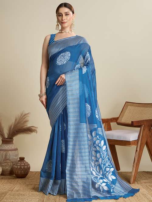 women self design bordered saree with blouse - 21998794 -  Standard Image - 0