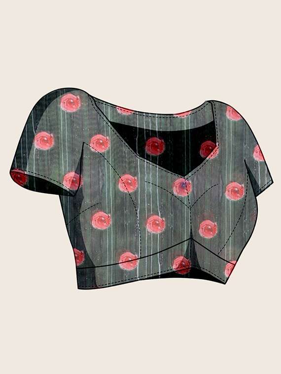 women floral printed casual wear saree with blouse - 21998806 - Standard Image - 3