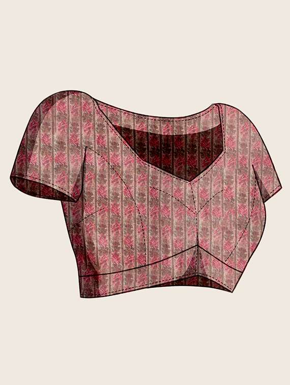 women printed casual wear saree with blouse - 21998808 -  Standard Image - 3