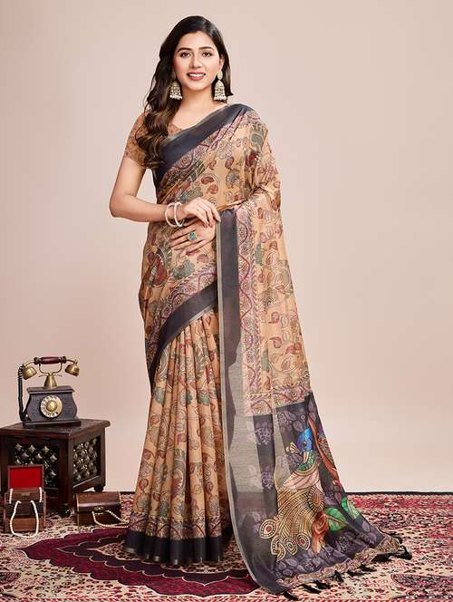 women floral printed casual wear saree with blouse - 21998809 -  Standard Image - 0
