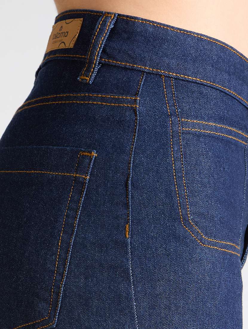 women solid high rise straight fit jean - 21998820 -  Standard Image - 5