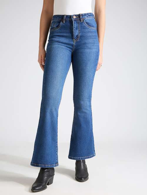 womem solid high rise bootcut jean - 21998822 - Standard Image - 0