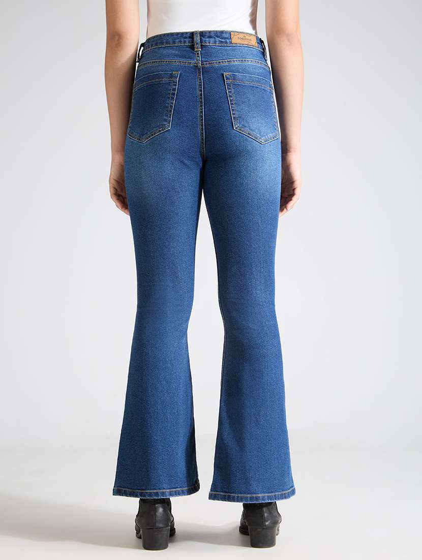 womem solid high rise bootcut jean - 21998822 - Standard Image - 3
