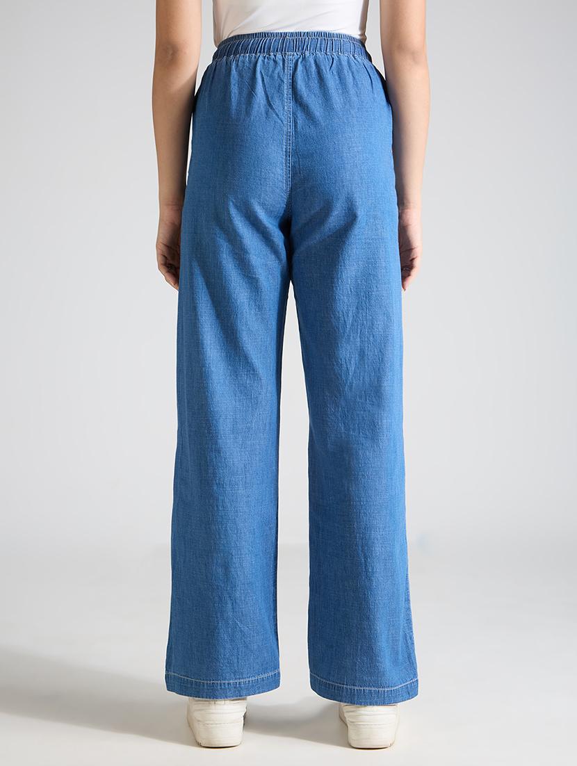 women solid high rise relaxed fit jeans - 21998826 - Standard Image - 3