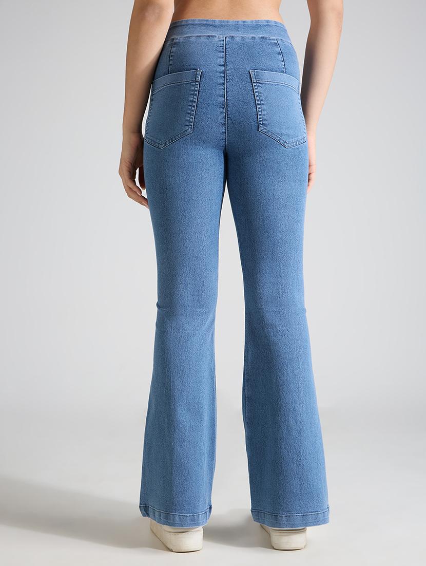 women solid mid rise bootcut jean - 21998827 - Standard Image - 3