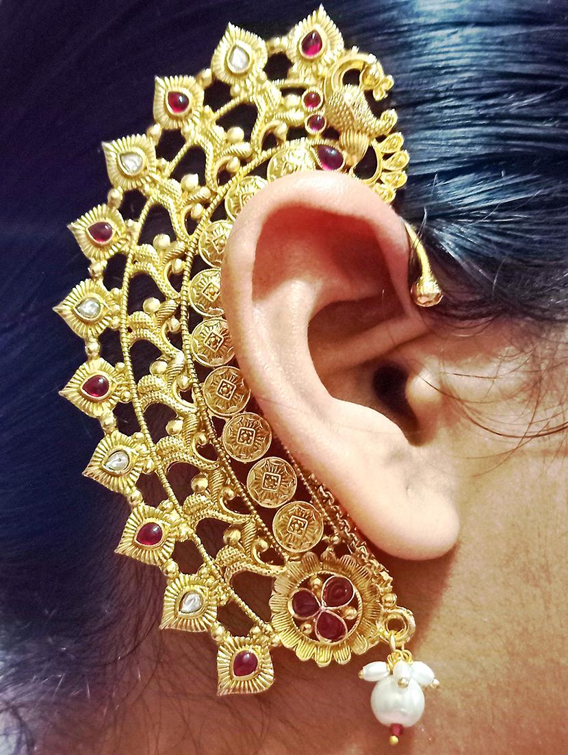 women gold metal earcuff earring - 21998834 -  Zoom Image - 0