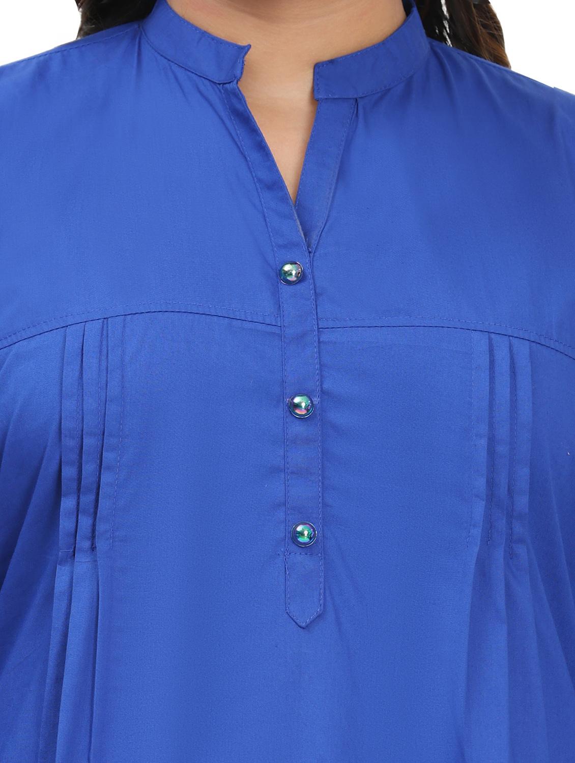 women solid mandarin neck regular top - 21998841 - Standard Image - 5