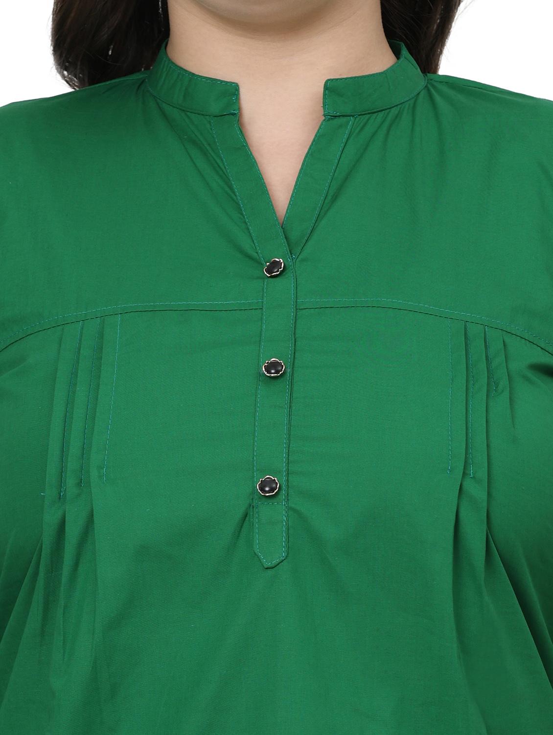 women solid mandarin neck regular top - 21998845 - Standard Image - 5