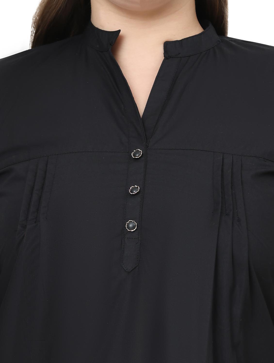 women solid mandarin neck regular top - 21998848 - Standard Image - 5