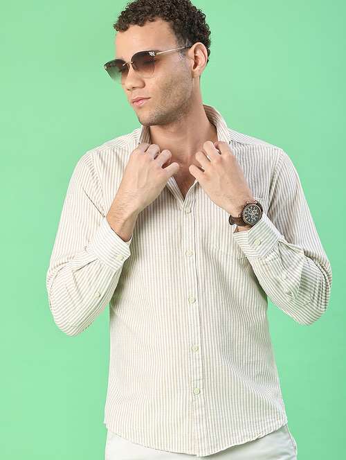 men striped long sleeve regular fit casual shirt - 21998901 -  Standard Image - 0