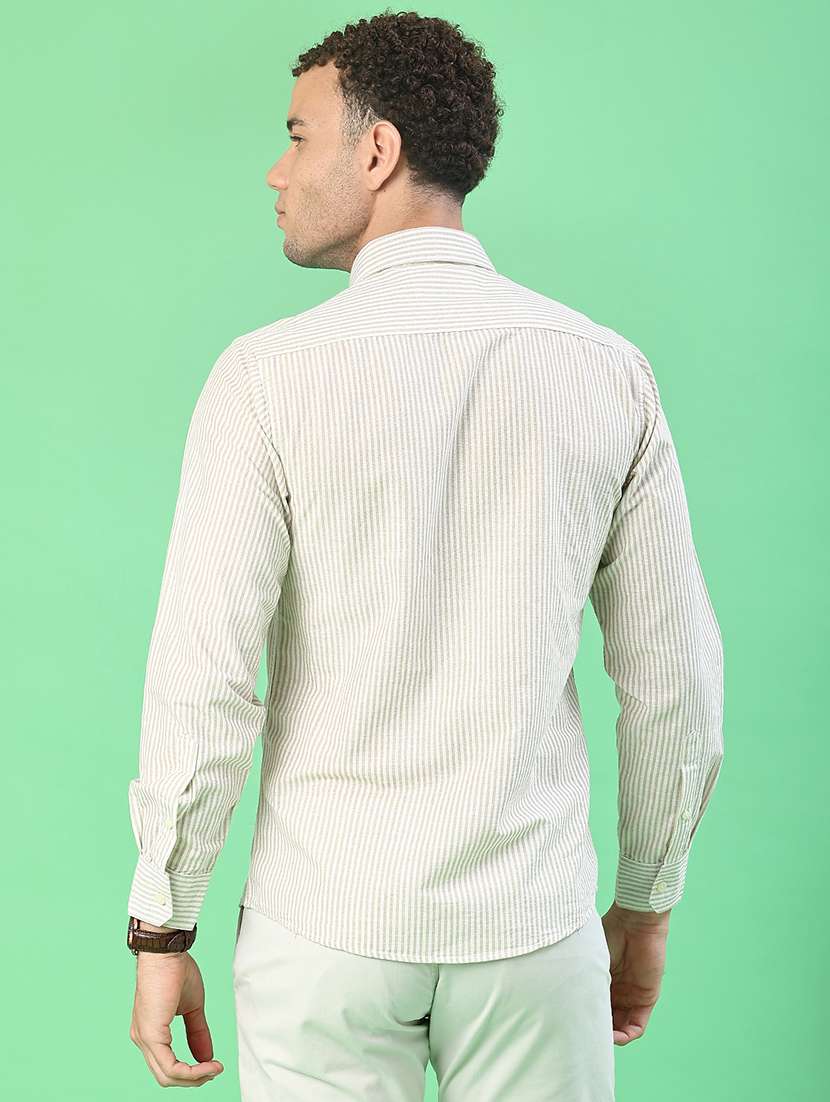 men striped long sleeve regular fit casual shirt - 21998901 -  Standard Image - 3