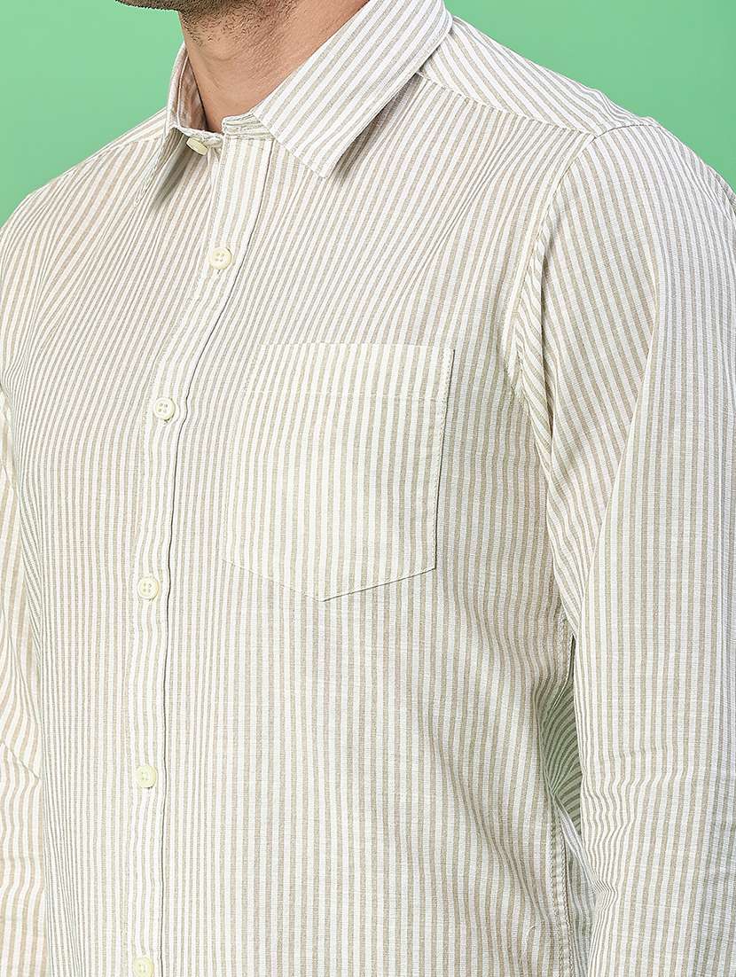 men striped long sleeve regular fit casual shirt - 21998901 -  Standard Image - 5