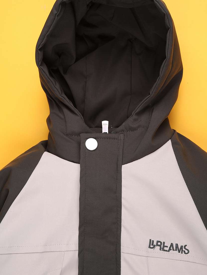 boys color blocked long sleeve hooded quilted jacket - 21998914 -  Standard Image - 3