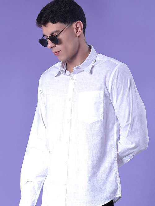 men solid long sleeve regular fit casual shirt - 21998947 -  Standard Image - 0