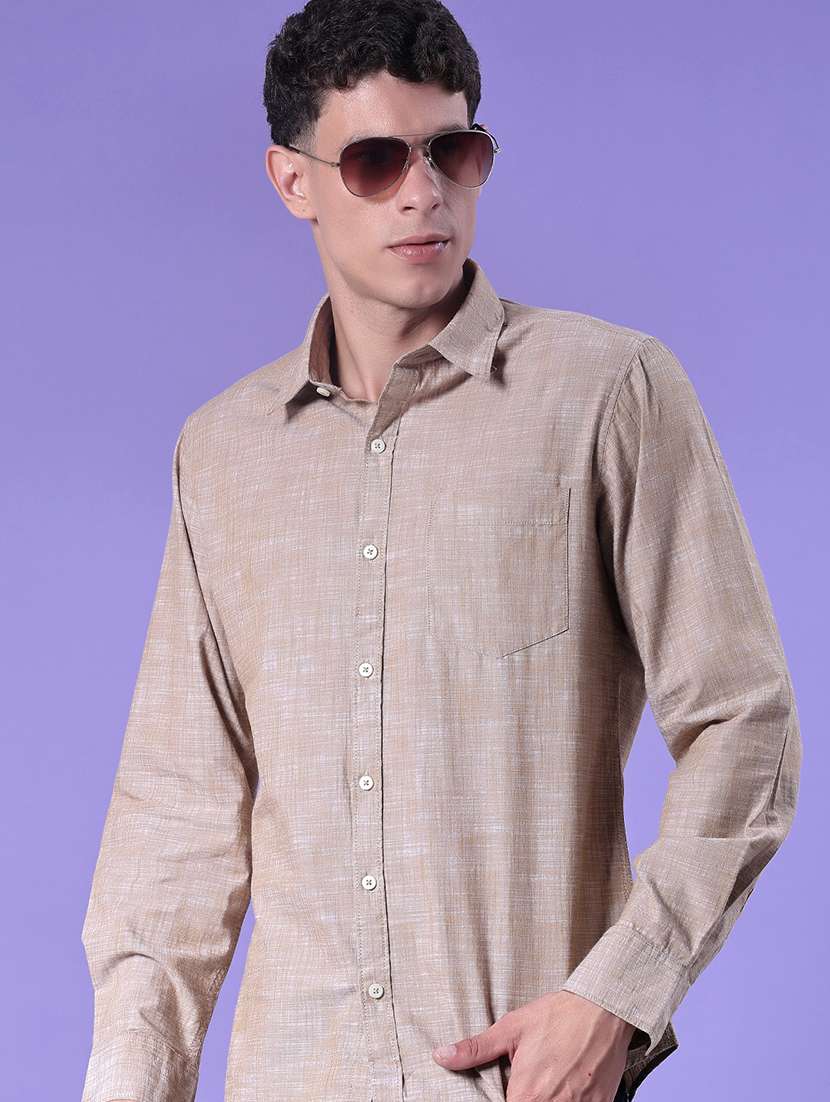 men solid long sleeve regular fit casual shirt