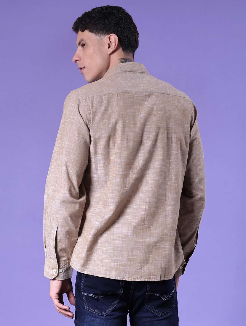 men solid long sleeve regular fit casual shirt - 21998948 -  Standard Image - 3