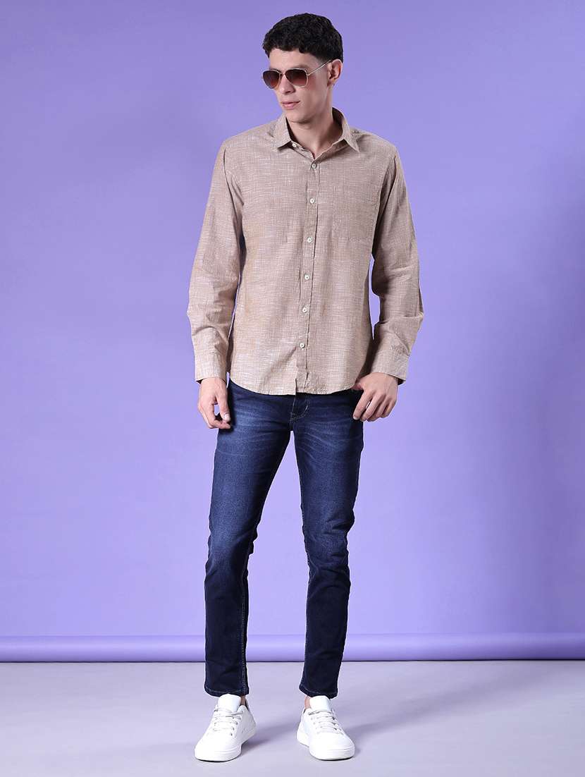 men solid long sleeve regular fit casual shirt - 21998948 -  Standard Image - 5