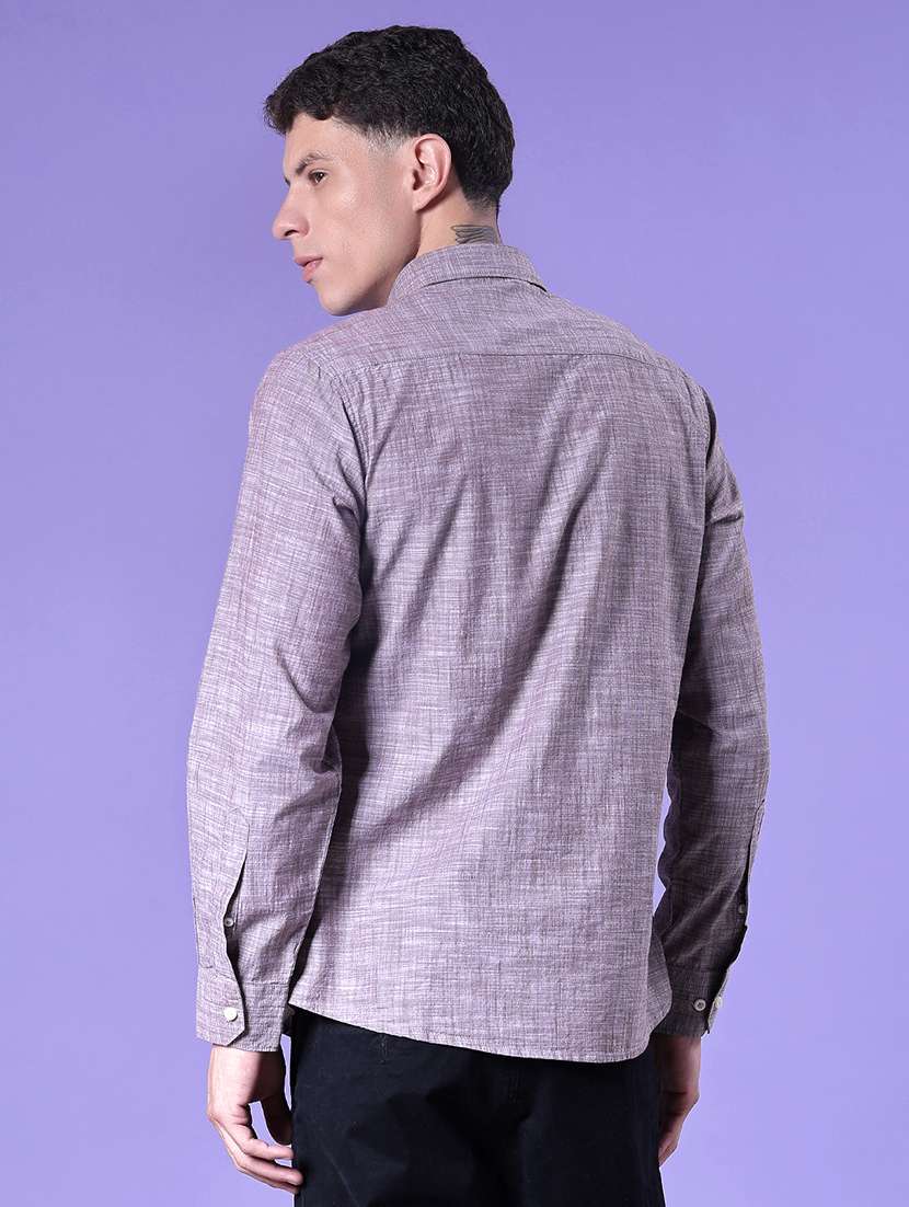 men solid long sleeve regular fit casual shirt - 21998949 -  Standard Image - 3