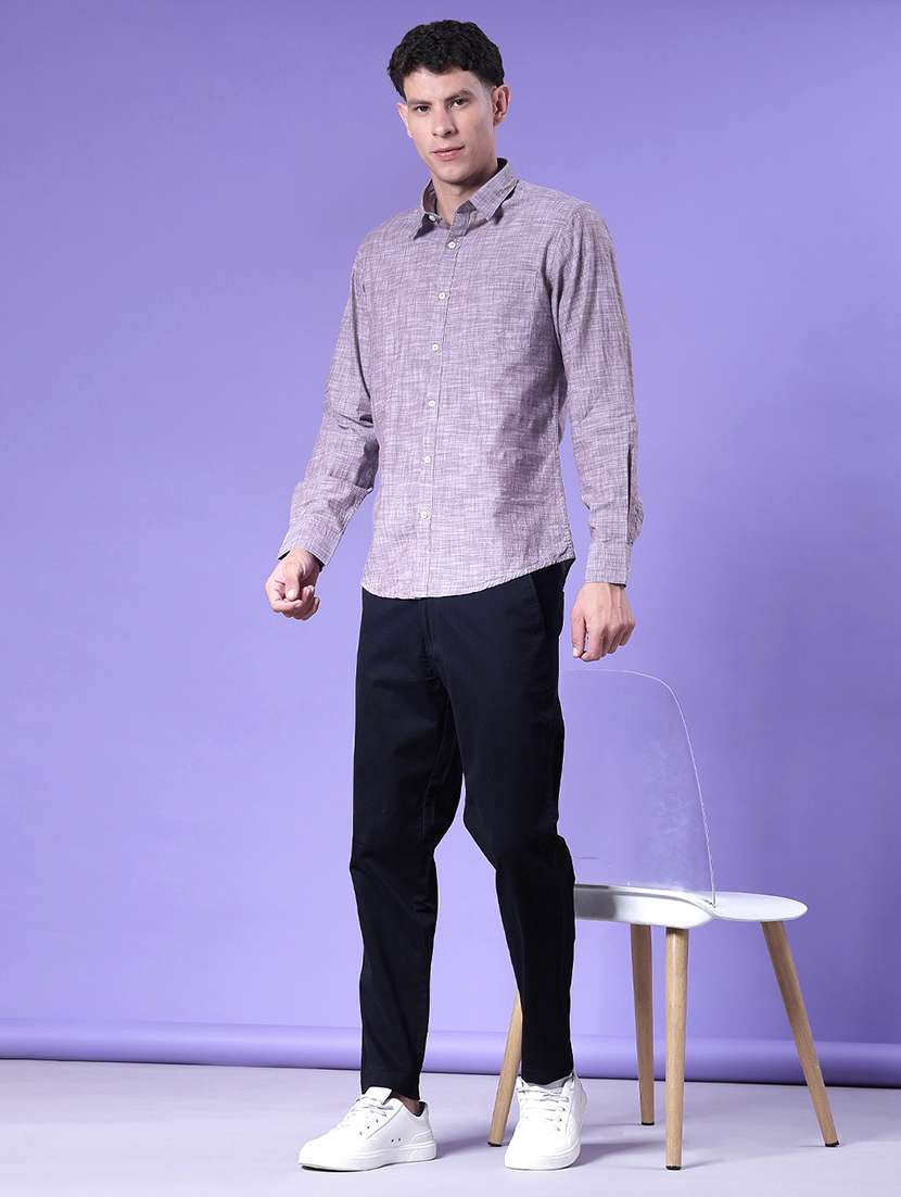 men solid long sleeve regular fit casual shirt - 21998949 -  Standard Image - 5