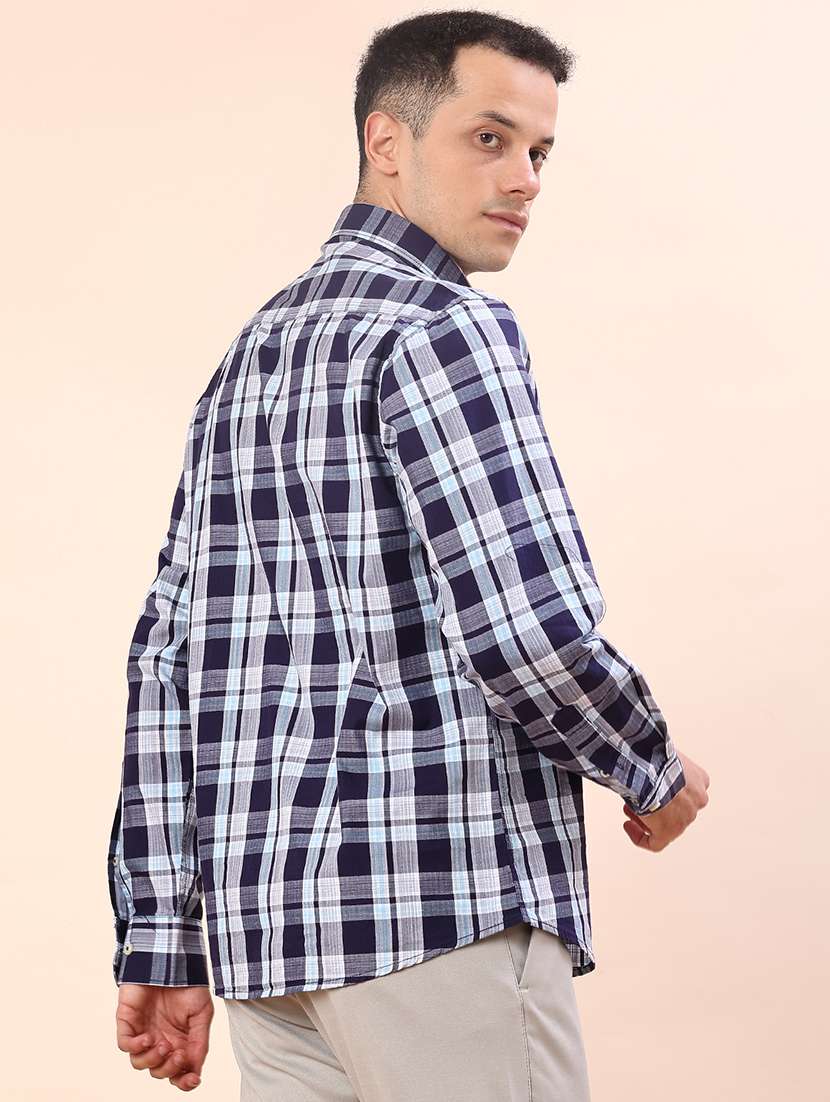 men checkered long sleeve regualr fit casual shirt - 21998950 -  Standard Image - 3