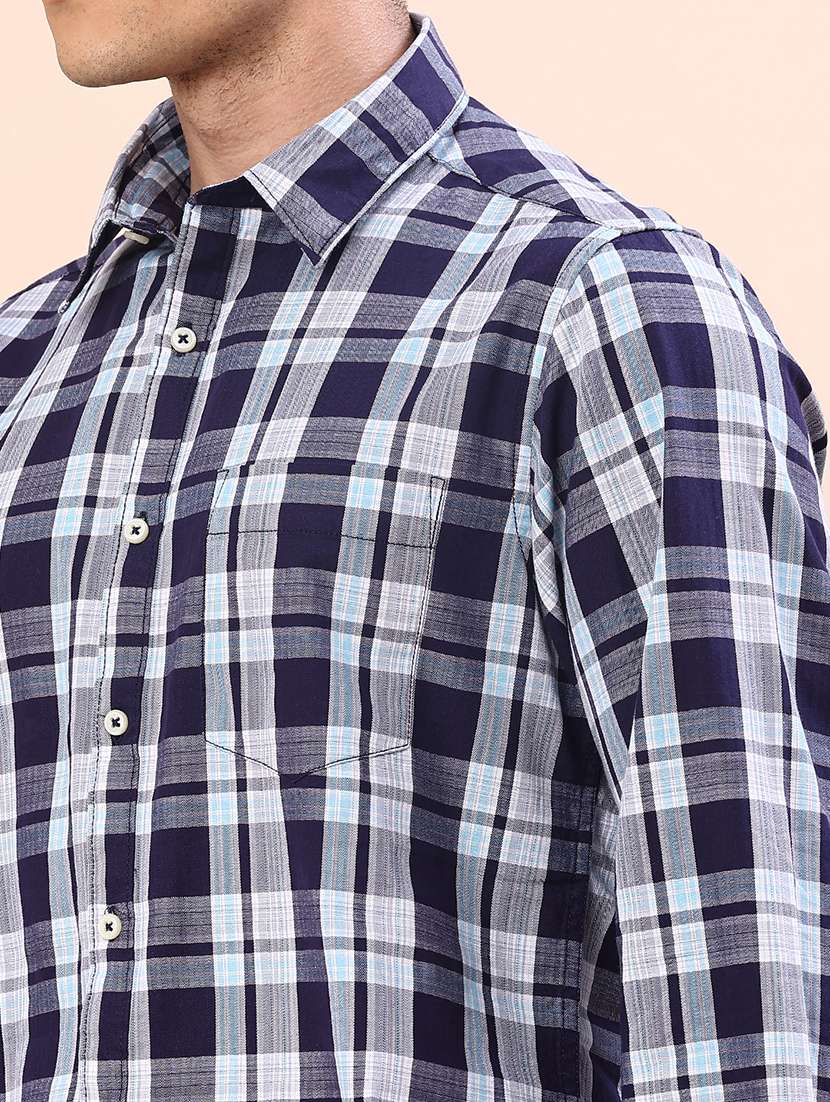 men checkered long sleeve regualr fit casual shirt - 21998950 -  Standard Image - 5