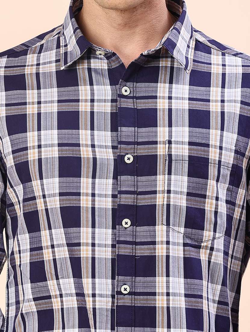 men checkered long sleeve regualr fit casual shirt - 21998951 -  Standard Image - 5