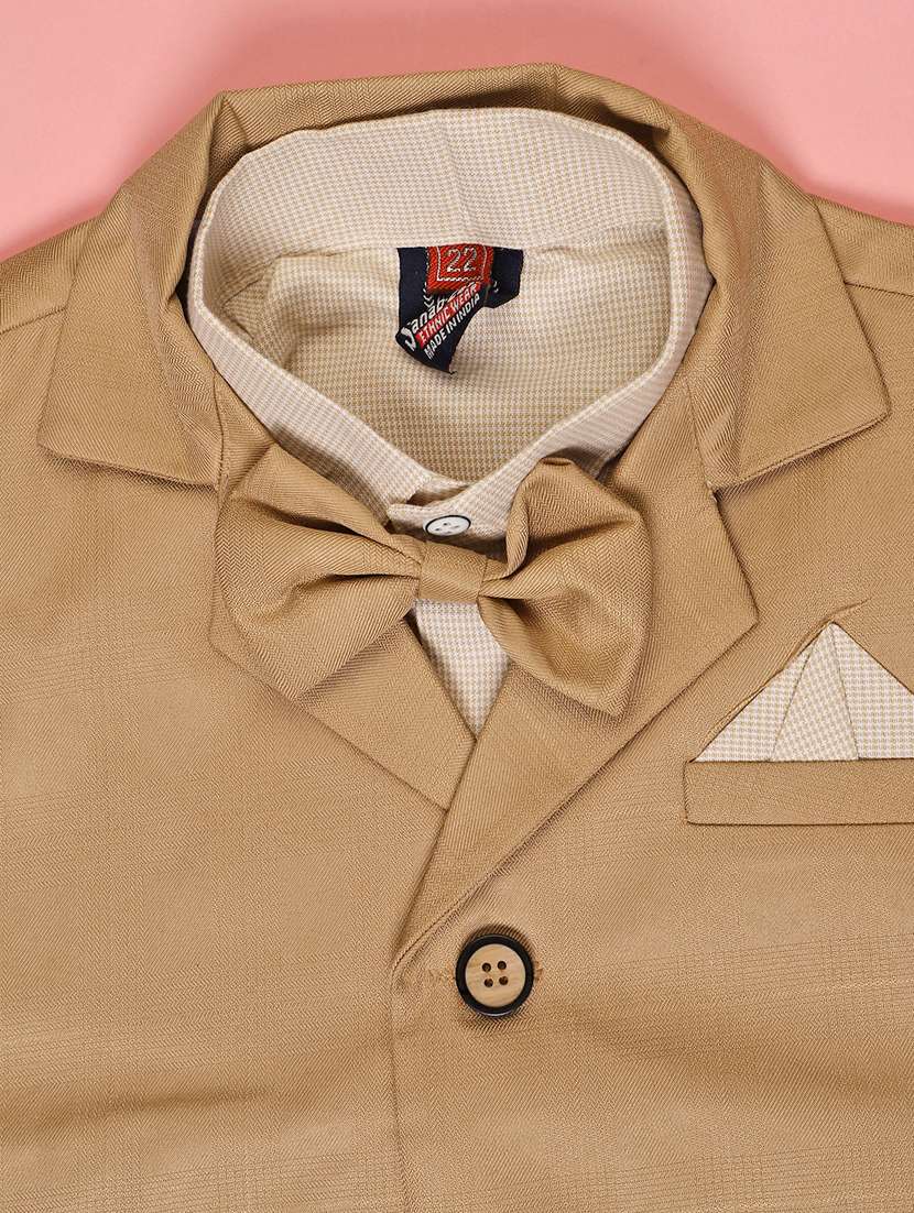 boys solid long sleeve trouser shirt with waistcoat set - 21998978 -  Standard Image - 3