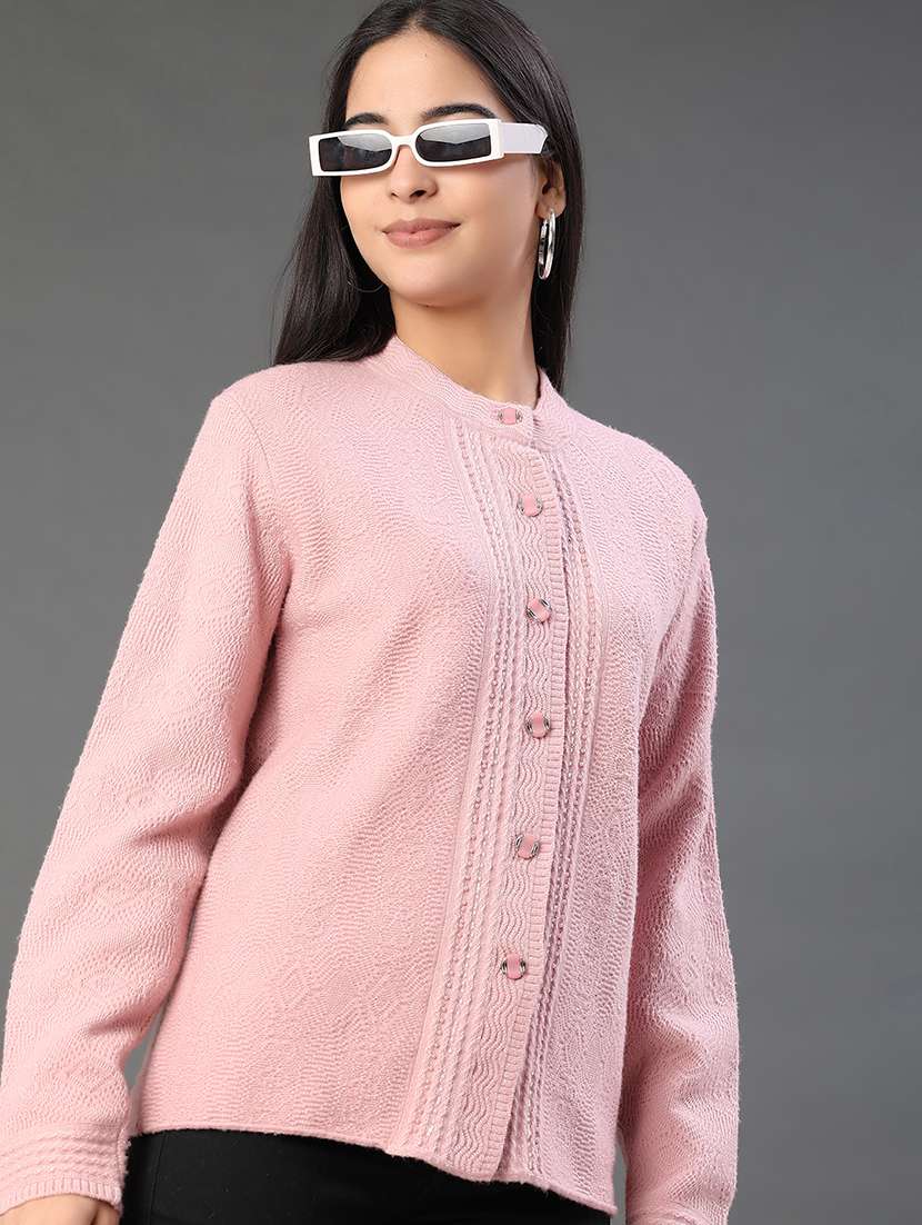 women self designed long sleeve cardigan