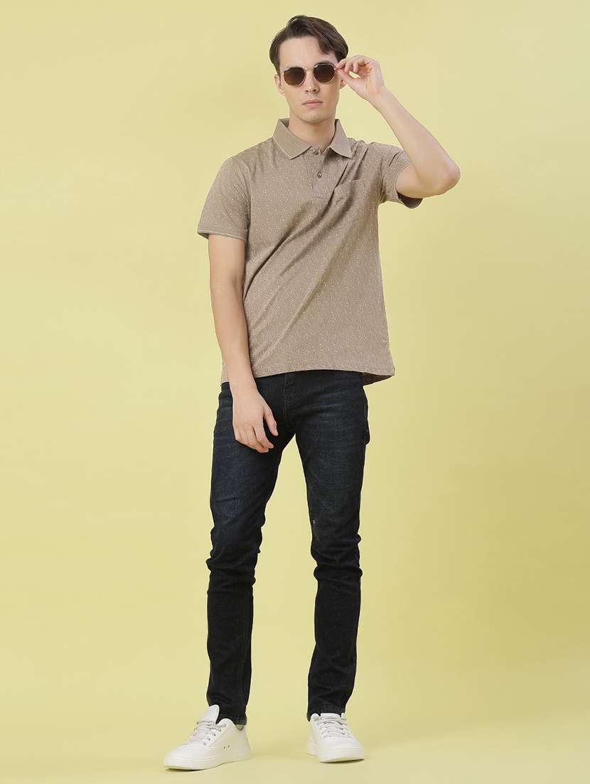 men printed short sleeve regular fit polo t-shirt - 21999071 -  Standard Image - 3