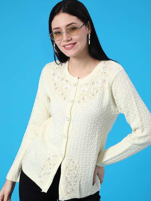 women self design long sleeve cardigan - 21999166 -  Standard Image - 0