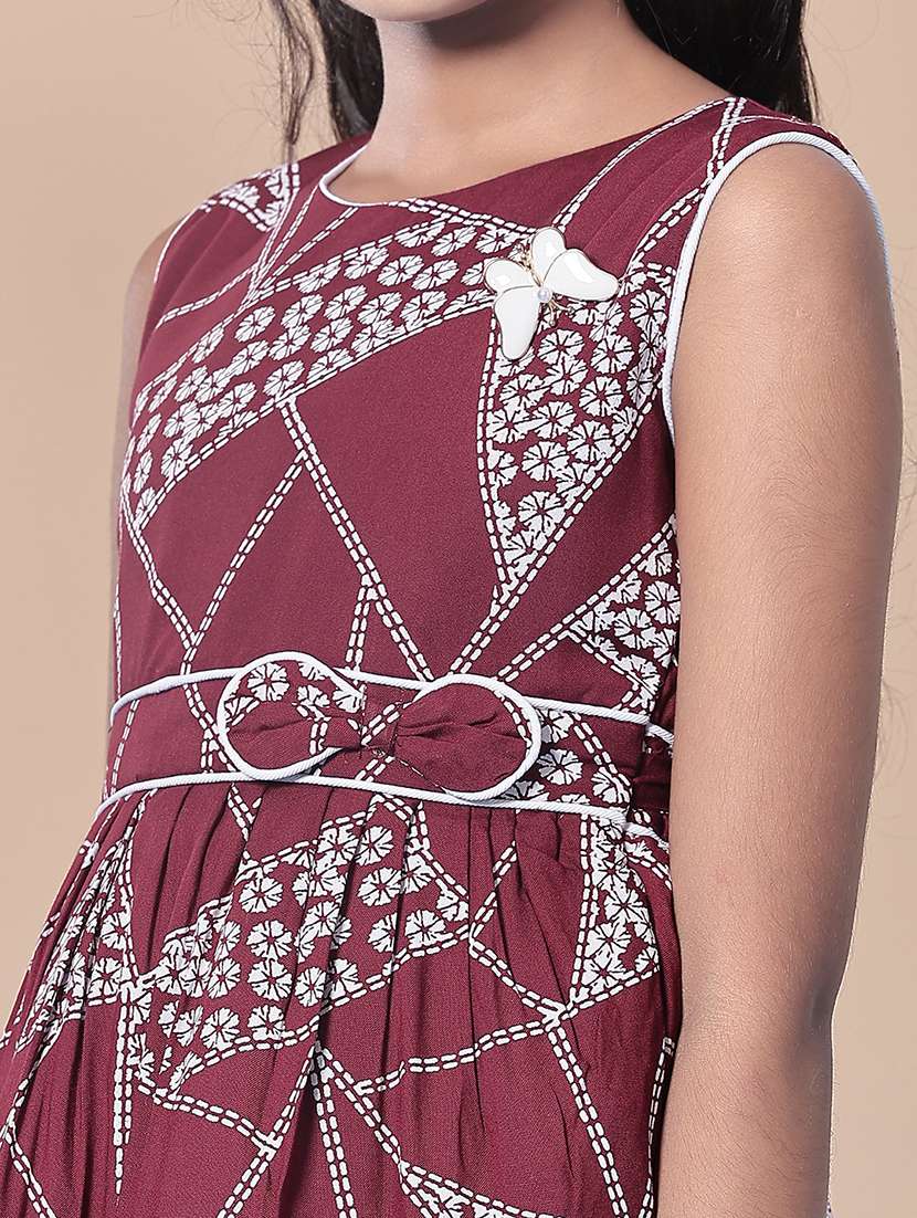 girls printed round neck frock  - 21999179 -  Standard Image - 5