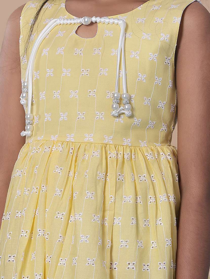 girls self designed sleeveless flared frock - 21999182 -  Standard Image - 5