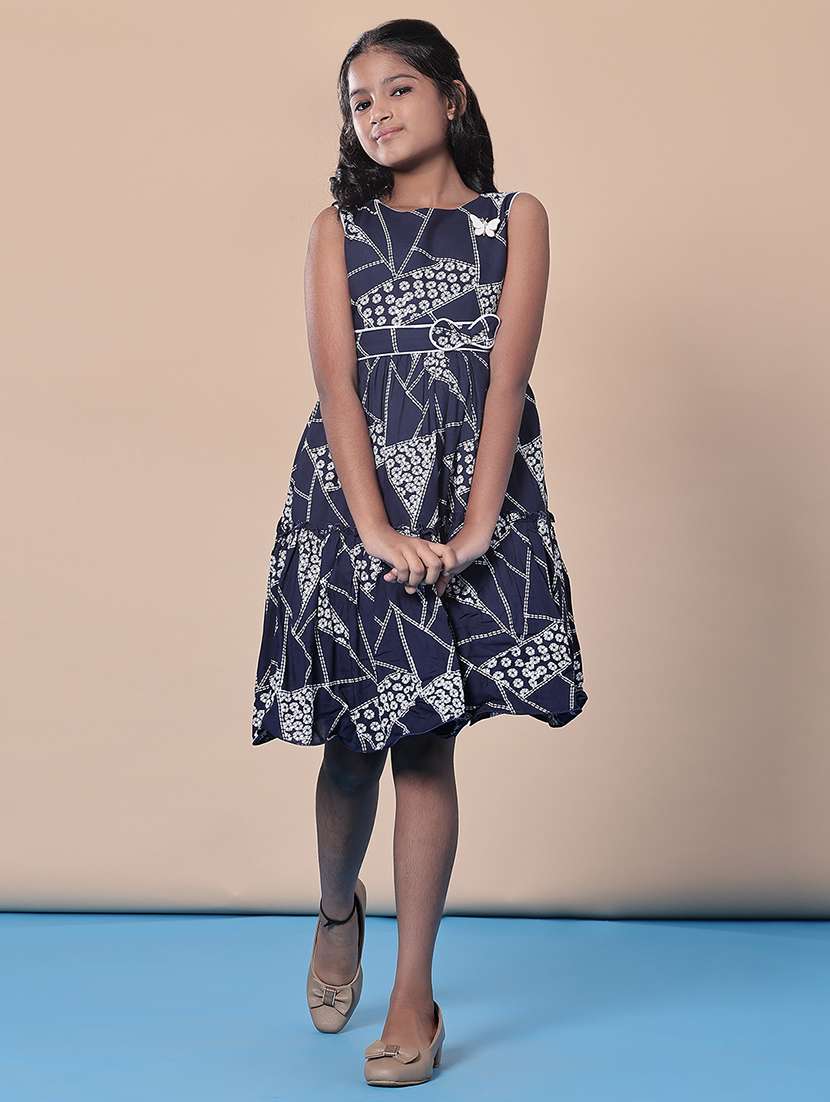 girls printed round neck frock  - 21999183 -  Standard Image - 3