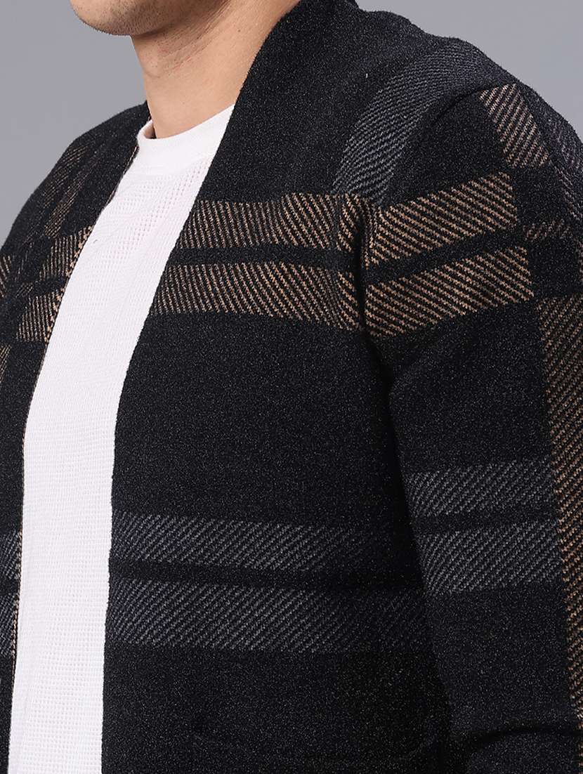 men checkered long sleeve rgular fit cardigan  - 21999212 -  Standard Image - 5