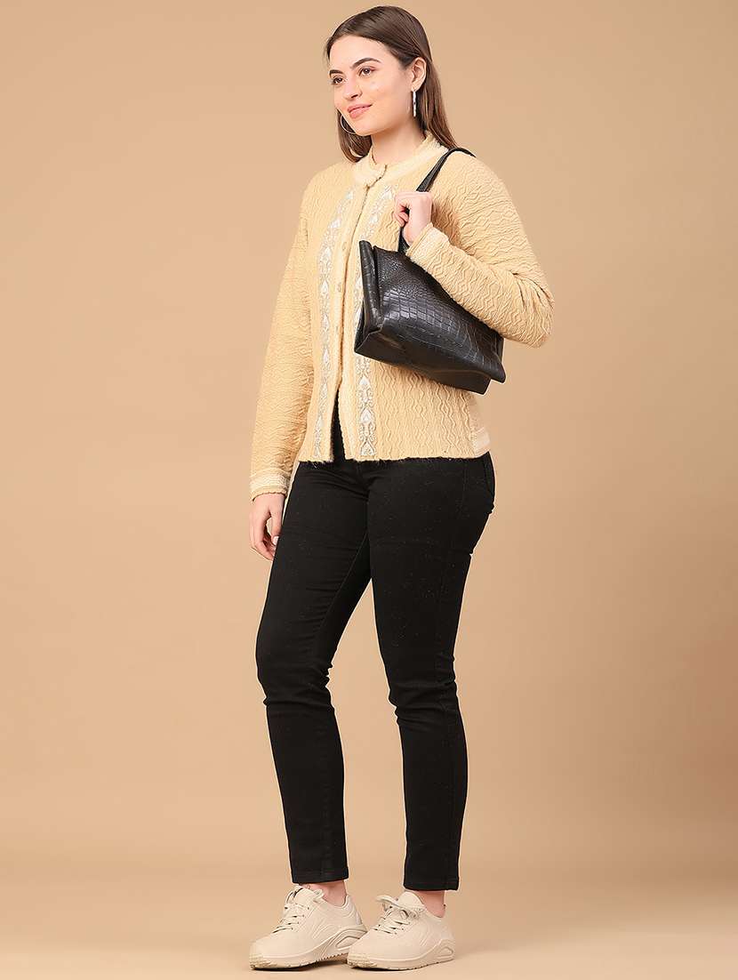 women self design long sleeve cardigan - 21999216 -  Standard Image - 5