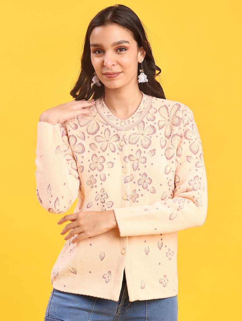 women self design long sleeve cardigan - 21999217 -  Standard Image - 3