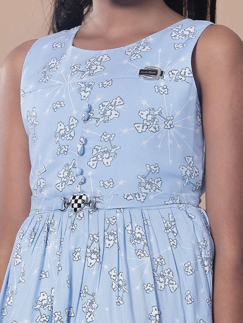 girls self designed sleeveless flared frock - 21999224 -  Standard Image - 5