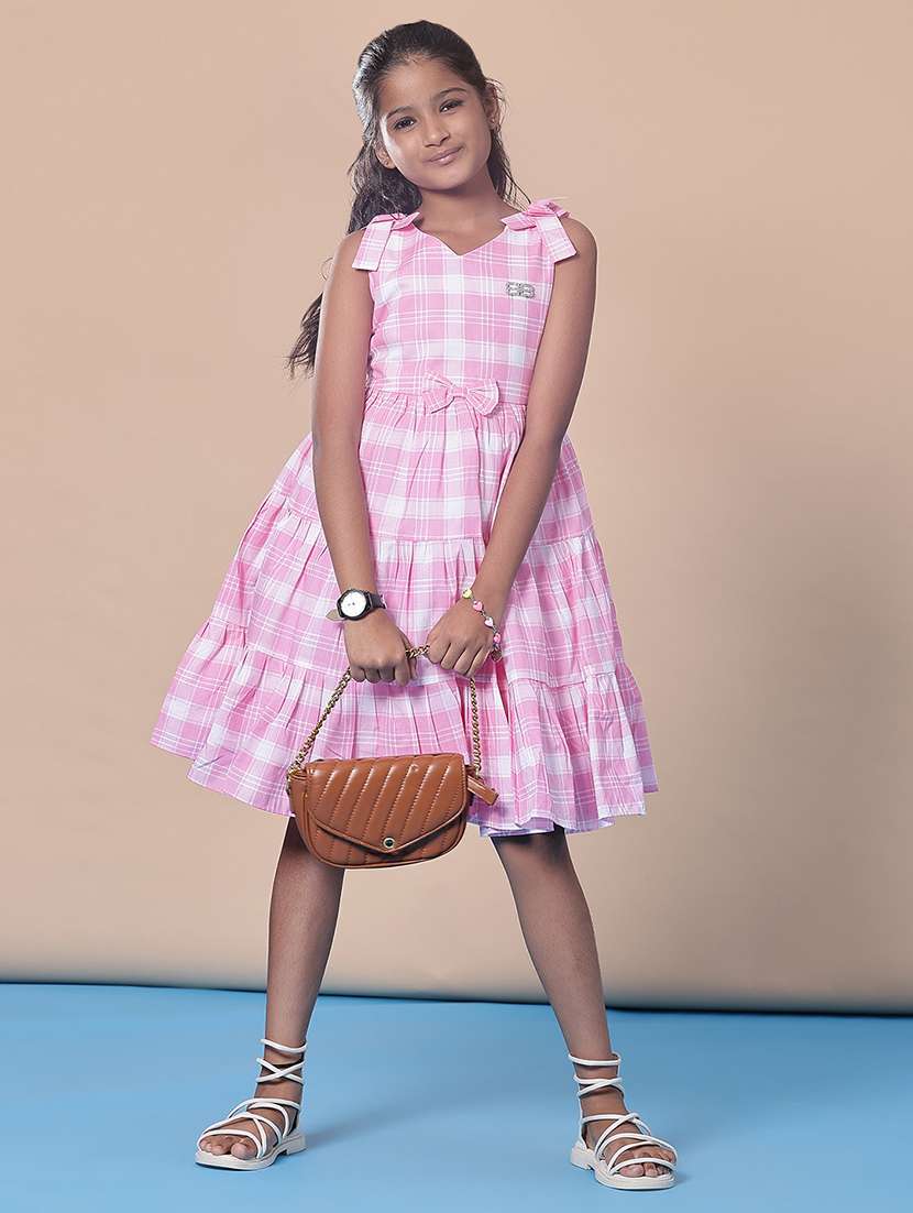 girls checkered sleeveless frock - 21999231 - Standard Image - 3