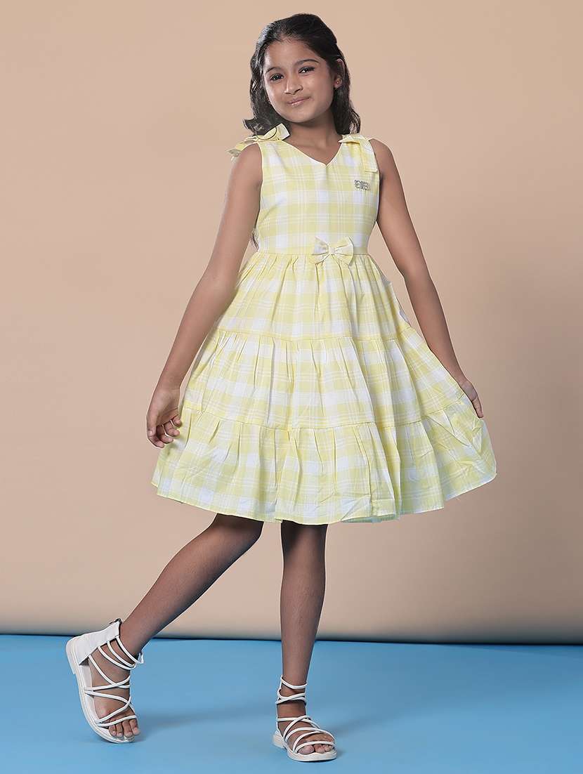 girls checkered sleeveless frock