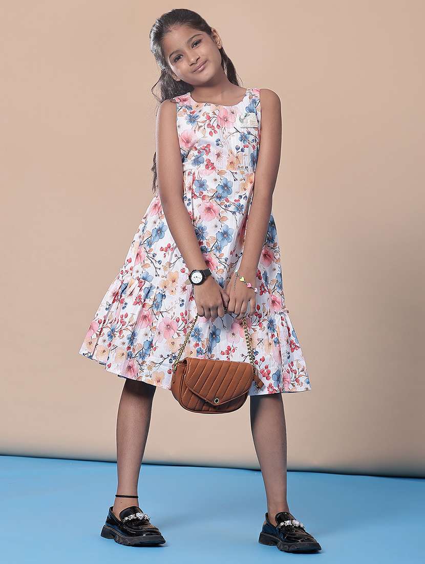 girls floral printed sleeveless frock - 21999234 -  Standard Image - 3