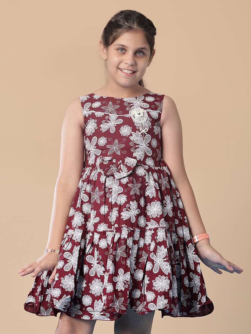girls floral printed sleeveless frock