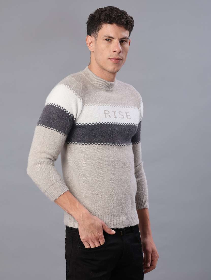 men color block long sleeve regular fit pullover - 21999258 -  Standard Image - 3