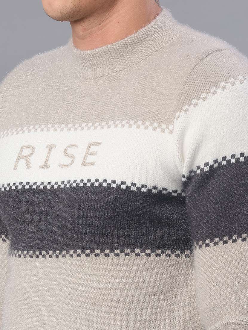 men color block long sleeve regular fit pullover - 21999258 -  Standard Image - 5