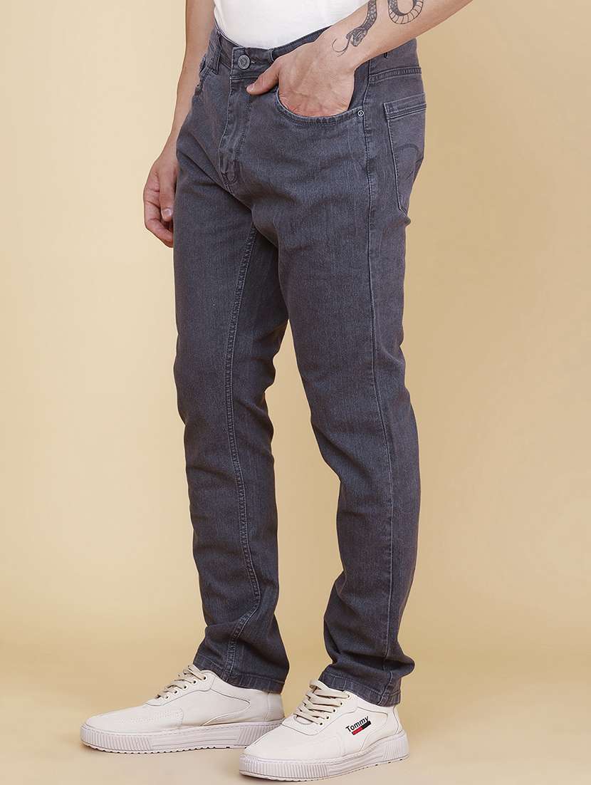 men solid mid rise slim fit jeans - 21999272 -  Standard Image - 3